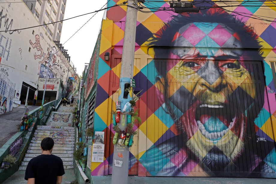 Eduardo Kobra, artísta plástico muralista, Vila Madalena em Sao Paulo, 22/03/2017.
