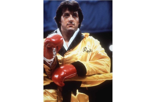 Sylvester Stallone no filme "Rocky - Um Lutador", de John G. Avildsen, 1976.