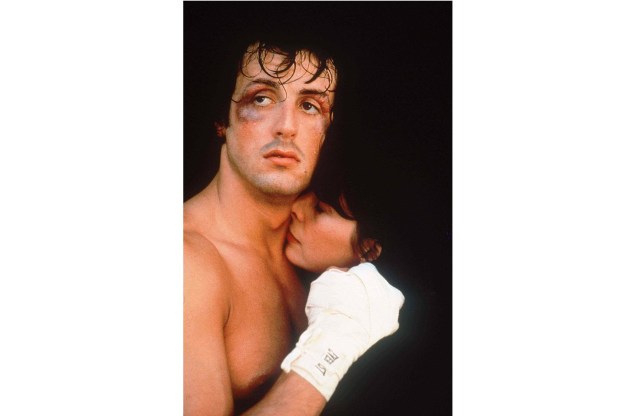 Sylvester Stallone e Talia Shire no filme "Rocky" de John G. Avildsen, de 1976.