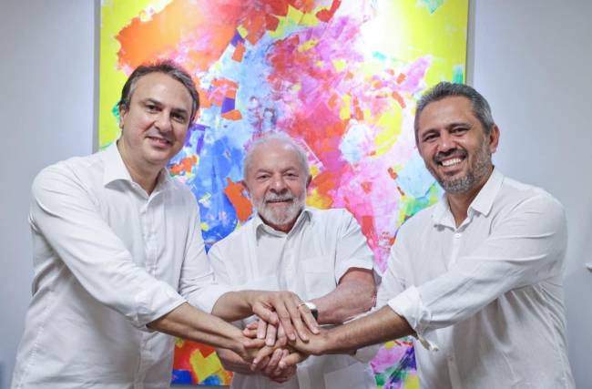 Camilo Santana, Lula e Elmano de Freitas -