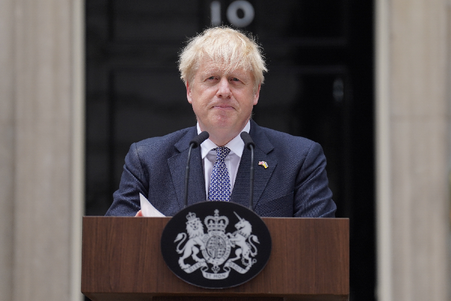 'Sei que algumas pessoas vão ficar aliviadas, e outras vão ficar desapontadas. Mas vou apoiar meu sucessor de todas as formas', disse Boris Johnson - 07/07/2022