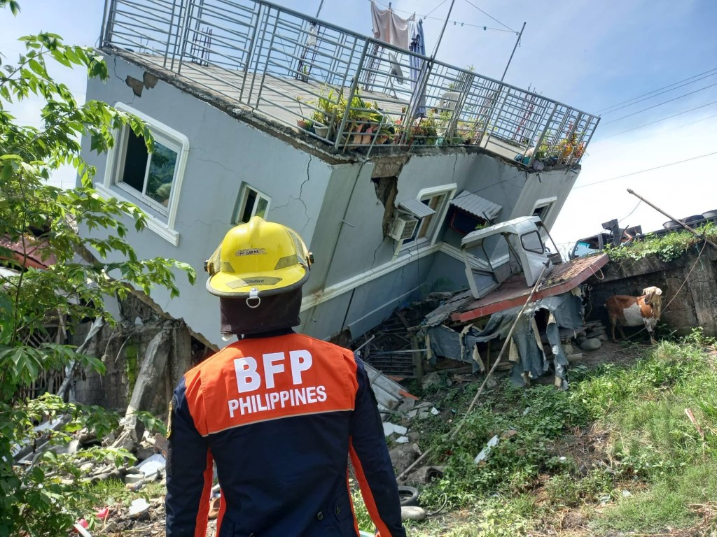 ABRA, PHILIPPINES - JULY 27: (----EDITORIAL USE ONLY - MANDATORY CREDIT - "BUREAU OF FIRE PROTECTION (BFP) / HANDOUT" - NO MARKETING NO ADVERTISING CAMPAIGNS - DISTRIBUTED AS A SERVICE TO CLIENTS----)Rescue teams conduct search and rescue operations after an earthquake of magnitude 7 rocked the Abra region Philippines on Wednesday, triggering landslides and damage to infrastructure, in La Trinidad, Benguet province on July 27, 2022. There were no immediate reports of casualties but aftershocks and damage are expected, according to the Philippine Institute of Volcanology and Seismology. (Photo by Bureau of Fire Protection/Handout/Anadolu Agency via Getty Images)