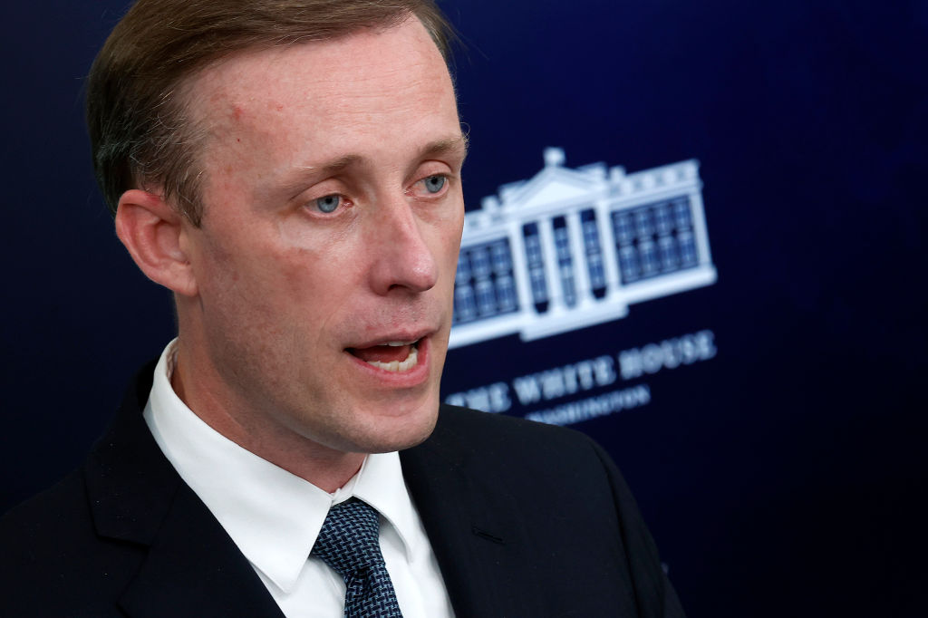 WASHINGTON, DC - JULY 11: White House National Security Advisor Jake Sullivan talks to reporters during the daily news conference in the Brady Press Briefing Room at the White House on July 11, 2022 in Washington, DC. Sullivan previewed President Joe Biden's upcoming trip to Israel and Saudi Arabia and answered questions about the ongoing invasion of Ukraine by Russia. (Photo by Chip Somodevilla/Getty Images)