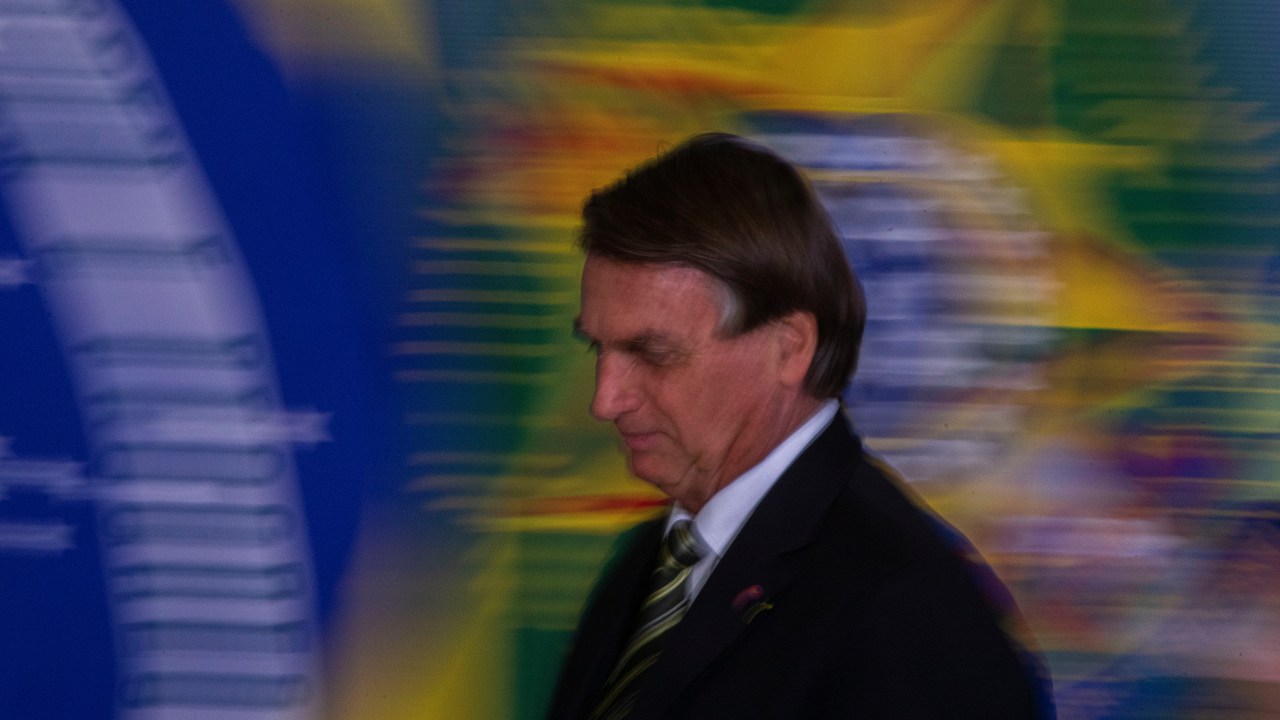 AME277. BRASILIA (BRASIL), 29/06/2022.- El presidente de Brasil, Jair Bolsonaro, participa en el lanzamiento del Plan de Cultivos 2022/2023, hoy en el Palacio del Planalto en Brasilia (Brasil). EFE/ Joedson Alves