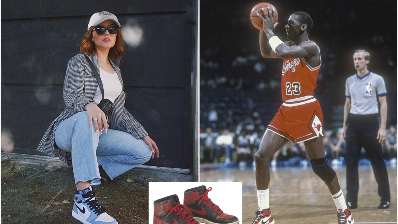 CAMPEÃO - Jordan: a linha do ex-jogador é a preferida de Larissa Manoela (à esq.), versão do antigo calçado -