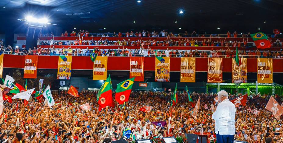 O ex presidente Lula e pré-candidato `a presidência da república, durante ato público “Juntos por Pernambuco e pelo Brasil”, em Recife (PE), no Classic Hall. 21/07/2022.