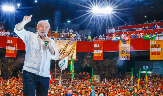 O ex presidente Lula e pré-candidato `a presidência da república, durante ato público “Juntos por Pernambuco e pelo Brasil”, em Recife (PE), no Classic Hall. 21/07/2022.