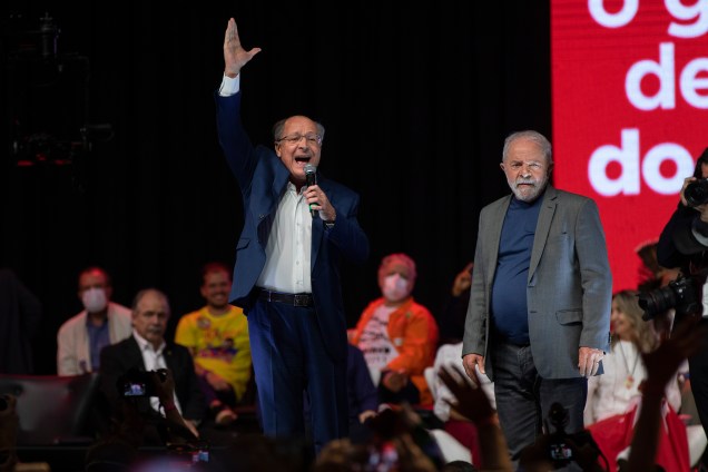 O pré-candidato `a vice-presidente Geraldo Alckmin, pelo PT, durante o ato "Vamos juntos pelo Brasil", na cidade de Brasilia, 12/07/2022.