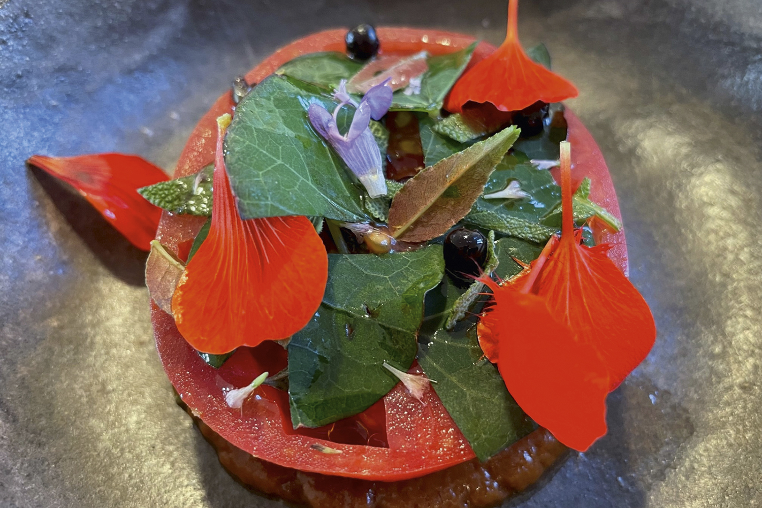 DIRECT FROM HORTA - The L'Auberge Sauvage dish: leaves galore -