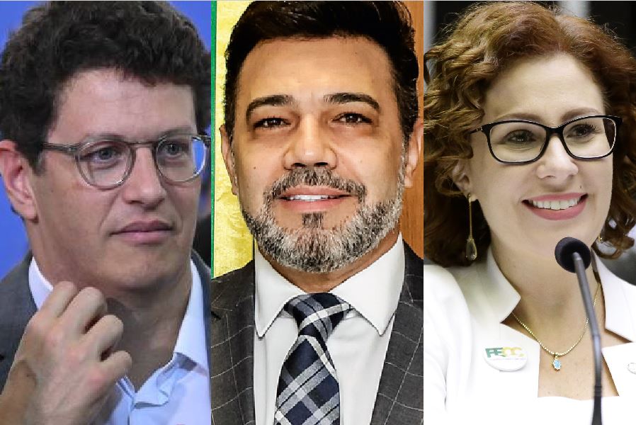 Ricardo Salles, Marco Feliciano e Carla Zambelli, todos do PL e todos de olho na candidatura ao Senado por São Paulo