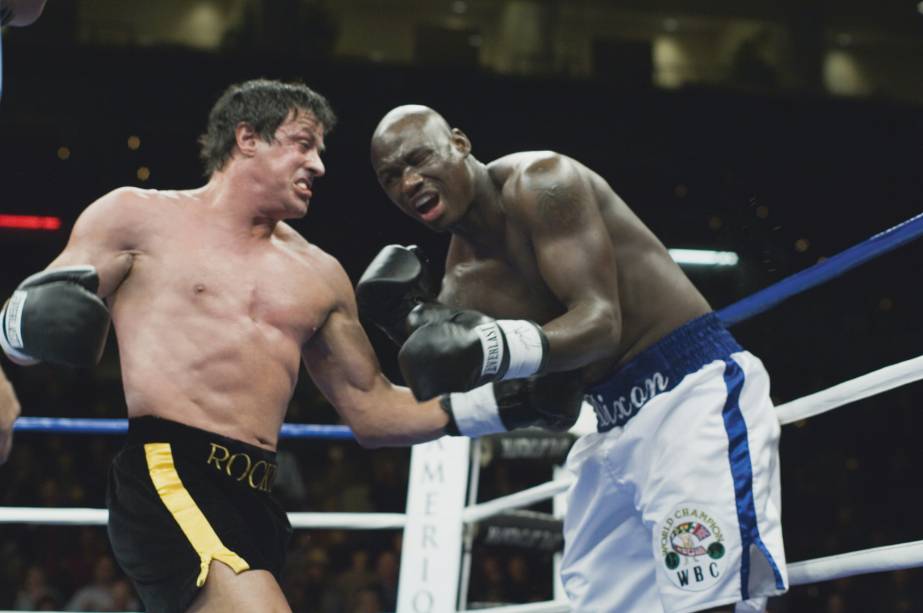 Sylvester Stallone e Antonio Tarver no filme "Rocky Balboa", dirigido por Sylvester Stallone, 2006.