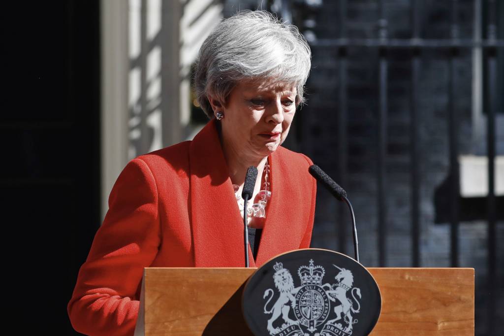 THERESA-MAY-ANUNCIO-RENUNCIA-2019-2560.jpg AGONIA - Theresa May, a antecessora: a fraqueza dela fortaleceu a posição dele -