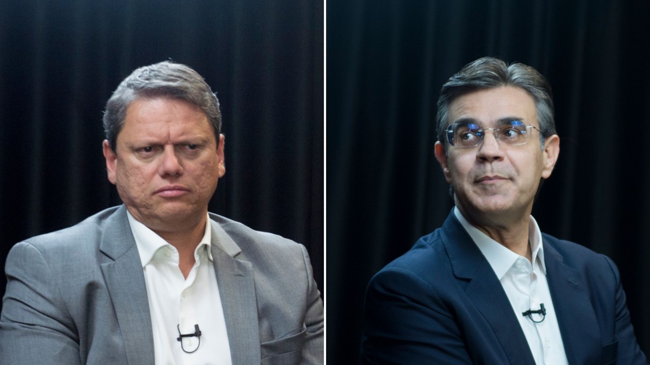 O ex-ministro Tarcísio de Freitas (Republicanos) e o governador de São Paulo, Rodrigo Garcia (PSDB) -