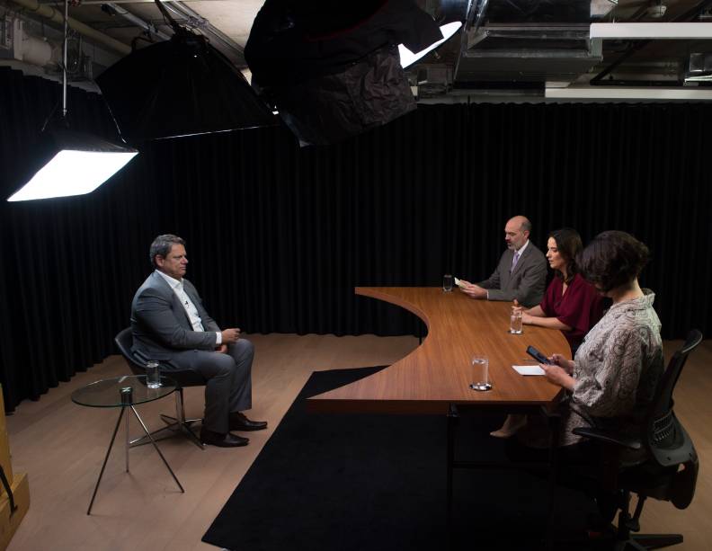 Tarcísio de Freitas, pré-candidato ao governo do estado de São Paulo pelo Partido dos Republicanos, durante a gravação do programa Amarelas On Air, de Veja. 10/05/2022.