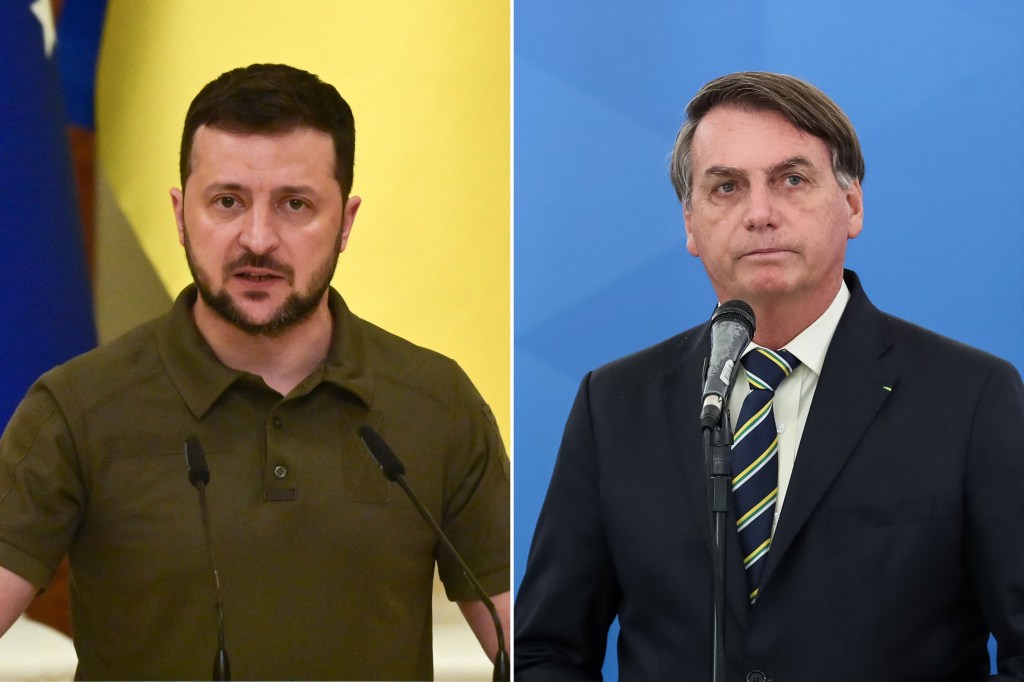 Volodymyr Zelensky e jair Bolsonaro -