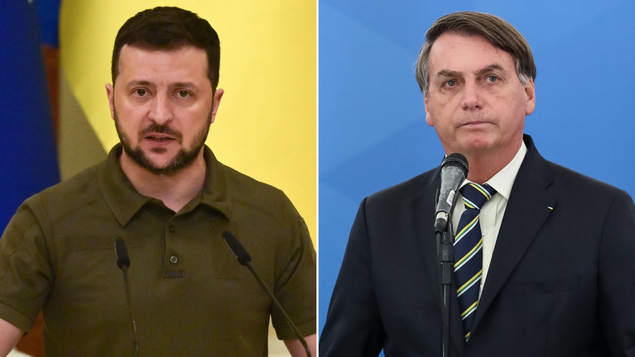 Volodymyr Zelensky e jair Bolsonaro -