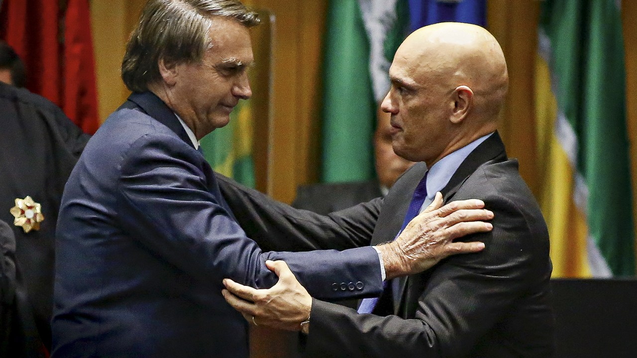 PRIMEIRO PASSO - Bolsonaro e Moraes: reunião comemorada por governistas equilibrados -