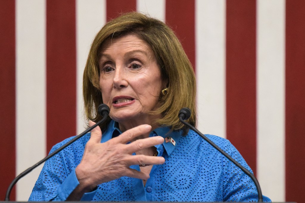 US House Speaker Nancy Pelosi speaks during a press conference at the US Embassy in Tokyo on August 5, 2022, at the end of her Asian tour, which included a visit to Taiwan. (Photo by Richard A. Brooks / AFP)