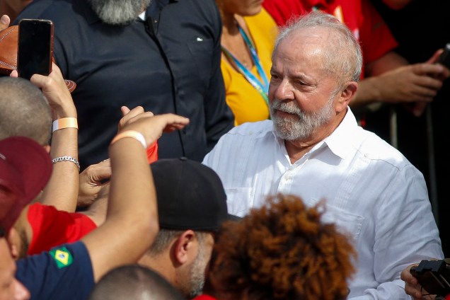 O ex-presidente Lula durante o lançamento de sua campanha, em São Bernardo do Campo -