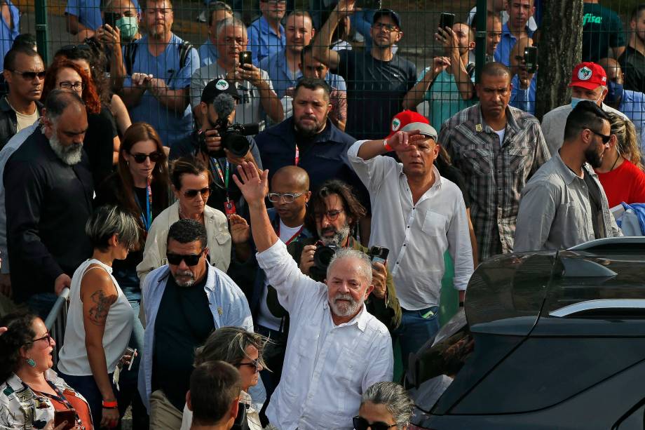 O ex-presidente Lula durante o lançamento de sua campanha, em São Bernardo do Campo -