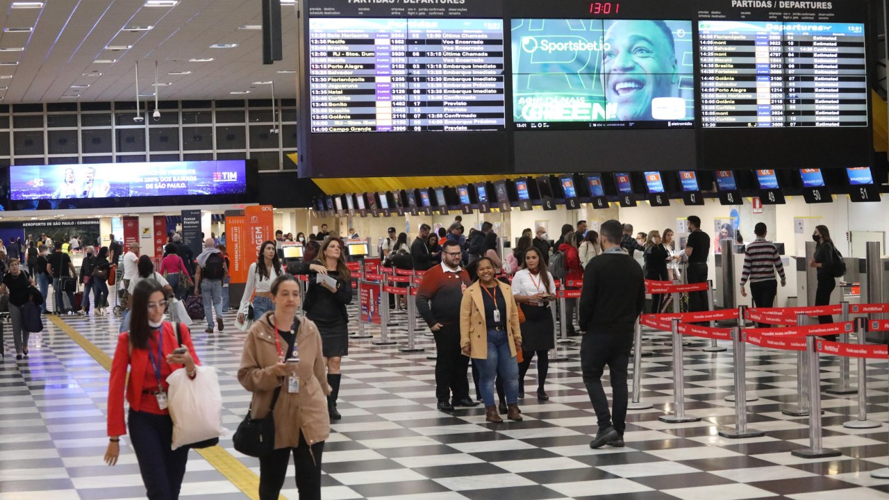 Movimentação no Aeroporto de Congonhas em São Paulo, nesta quinta-feira -