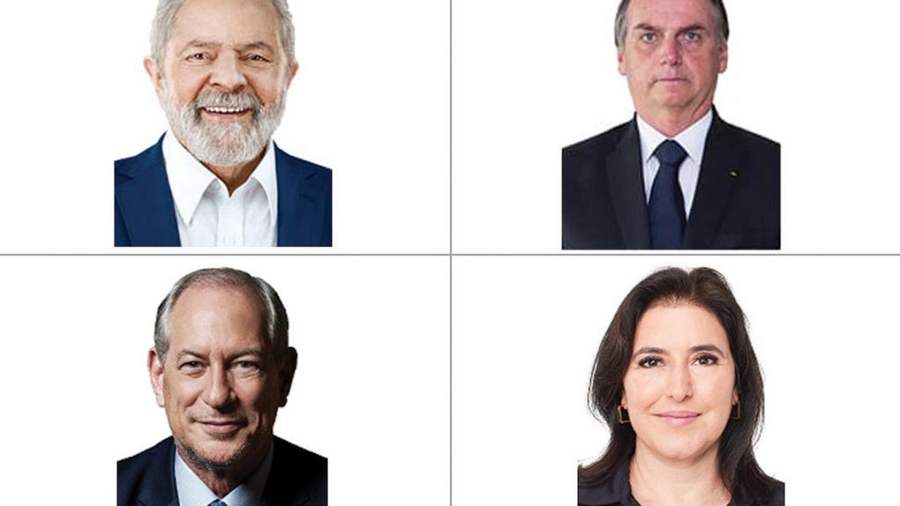 Fotos de Lula, Bolsonaro, Ciro Gomes e Simone Tebet que estarão nas urnas