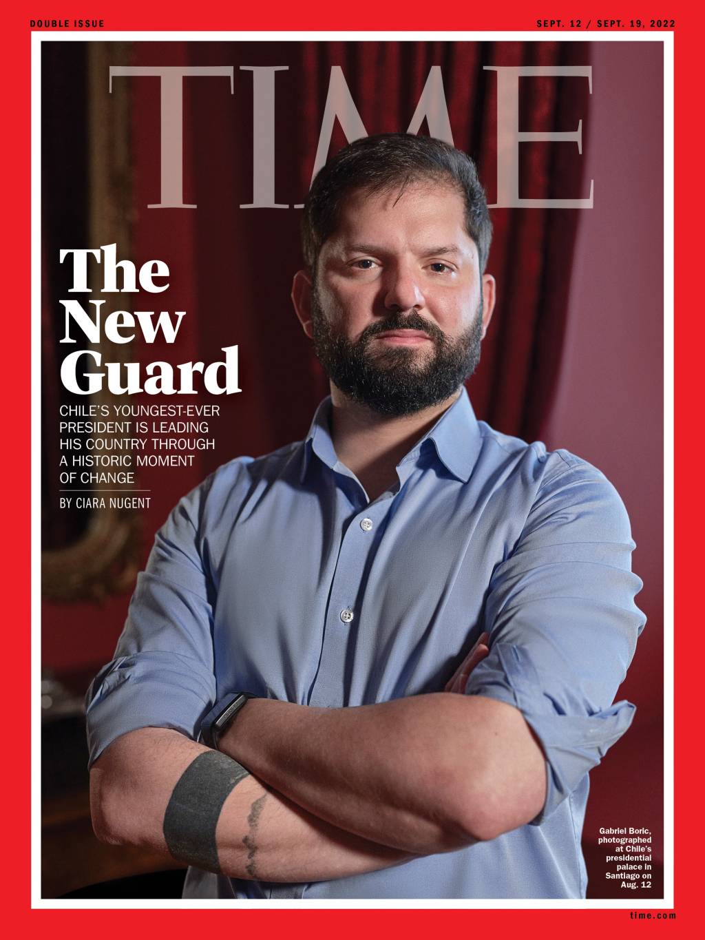 Presidente do Chile, Gabriel Boric, foi capa da revista Time nesta quarta-feira, 31 -