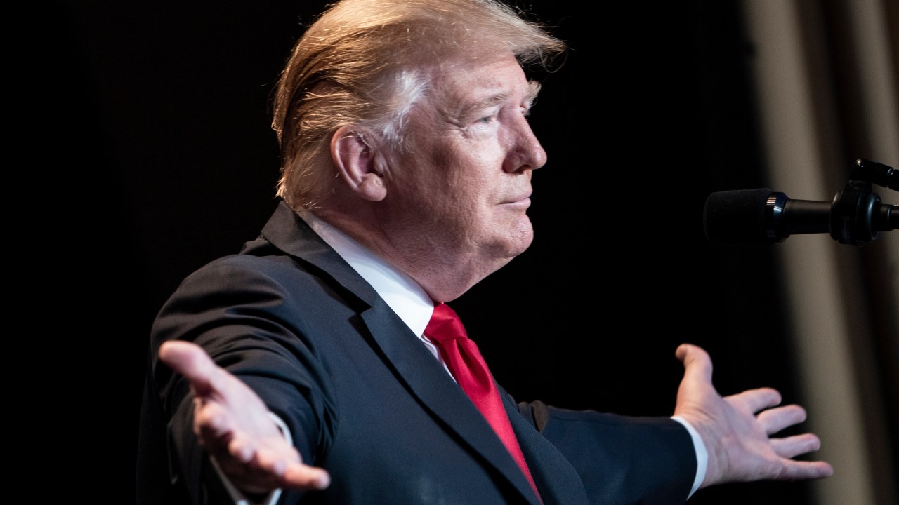 Ex-presidente americano Donald Trump durante evento em Washington. 07/02/2019