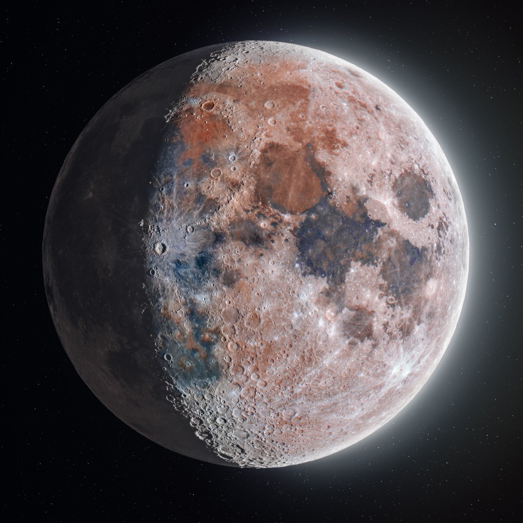 Impressionante registro da Lua mostra cores vibrantes -