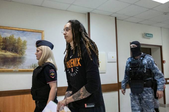 MOSCOW, RUSSIA – JULY 27: Brittney Griner in Russian court in M