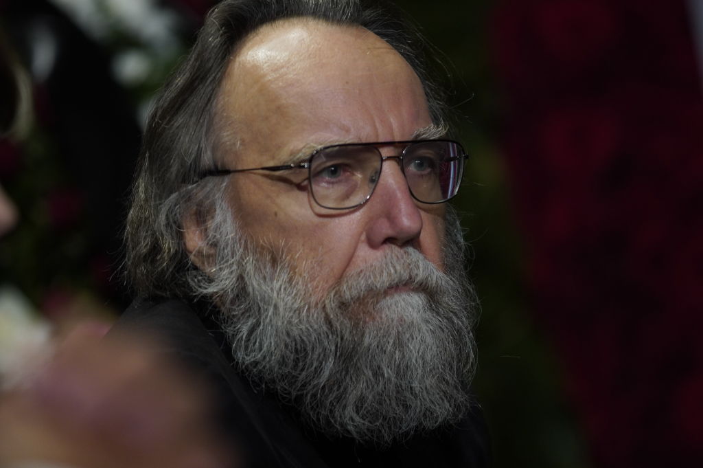 MOSCOW, RUSSIA - AUGUST 23: Russian sociologist and philosopher Aleksandr Dugin attends a funeral ceremony on August 23, 2022 in Moscow, Russia for his daughter Darya Dugina, who was killed in a car explosion on the outskirts of Moscow late Saturday. Dugina, 29, was the daughter of Russian sociologist and philosopher Aleksandr Dugin, who heads the International Eurasian Movement, a political movement which opposes American values like liberalism and capitalism. (Photo by Evgenii Bugubaev/Anadolu Agency via Getty Images)