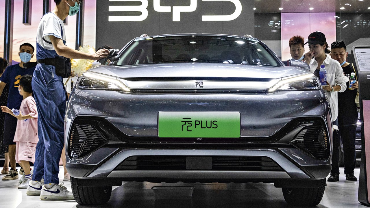 NOVA ERA - Veículo da BYD no Salão Automóvel da China: a marca possui três fábricas em território brasileiro -