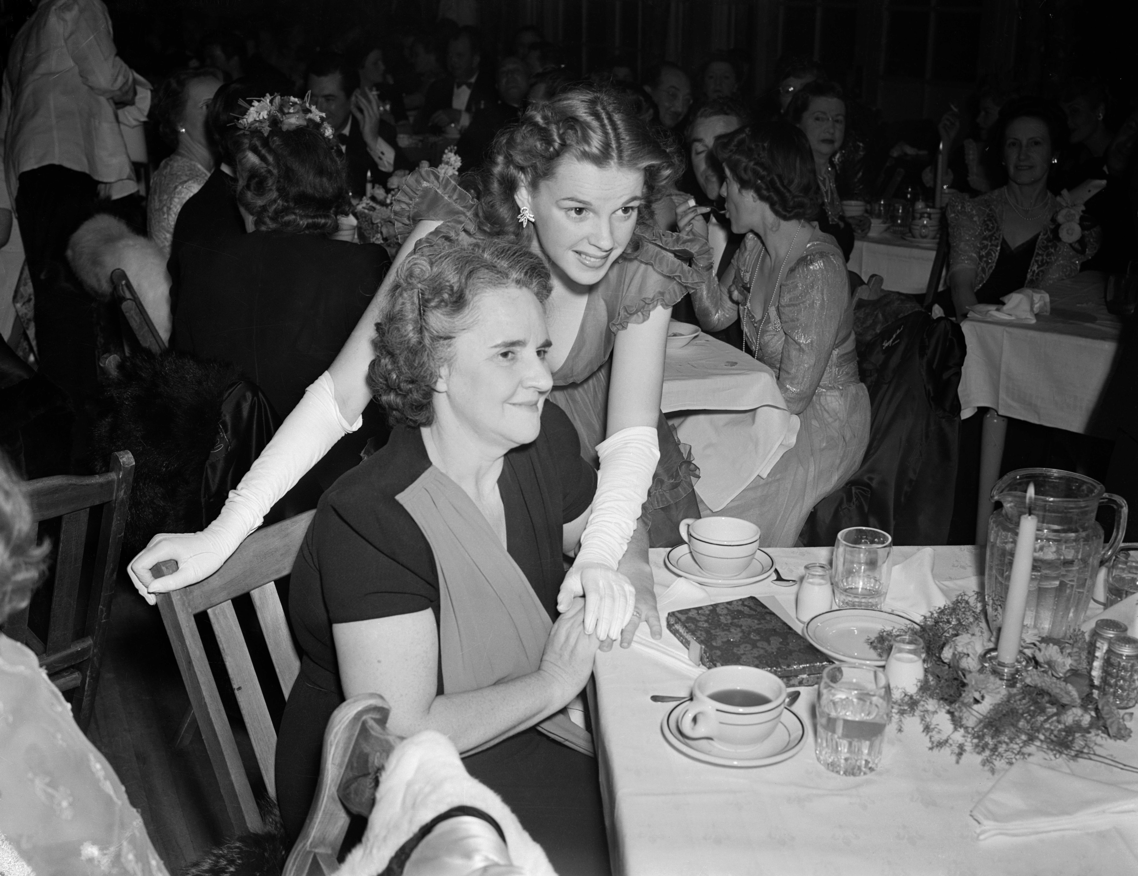 Judy Garland poses for a photo with her mother, Ethel