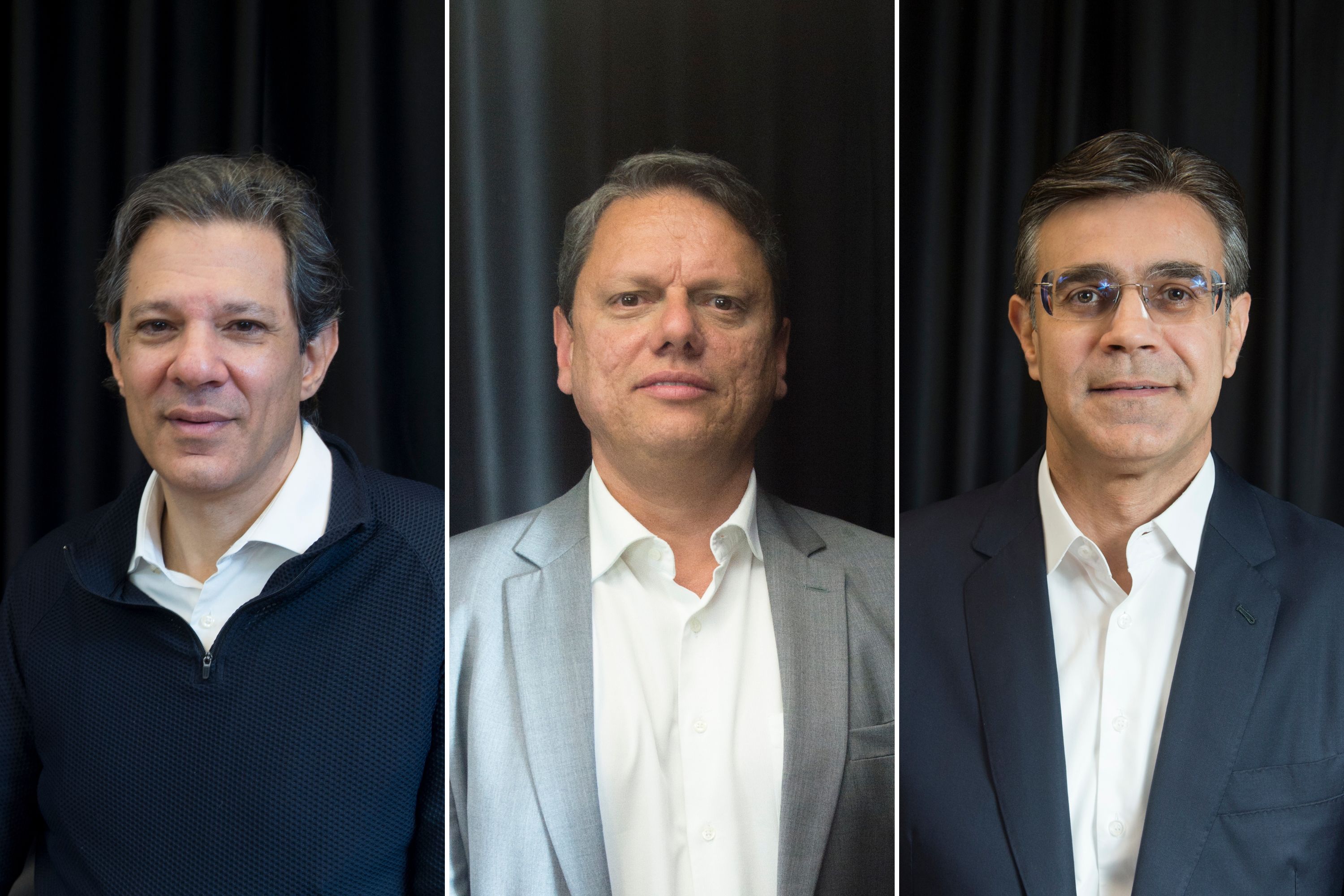 The pre-candidates for the government of São Paulo: Fernando Haddad (PT), Tarcísio de Freitas (Republicans) and Rodrigo Garcia (PSDB) -