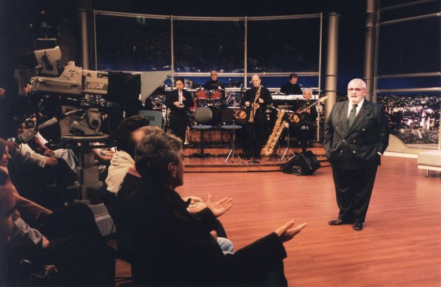 Jô Soares, apresentador, ator, autor, no "Programa do Jô" da Rede Globo, 02/07/2002.