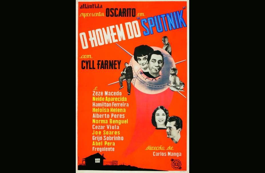 Cartaz do Filme "O Homem do Sputnik" de 1959, direção Carlos Manga, com Oscarito, Jô Soares e grande elenco. Cartaz do Filme "O Homem do Sputnik" de 1959, direção Carlos Manga, com Oscarito, Jô Soares e grande elenco.