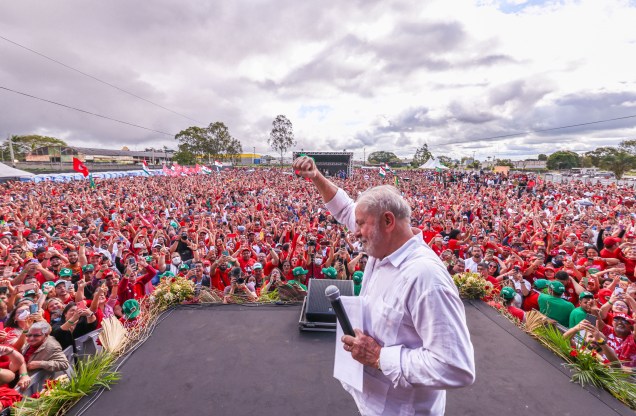 O ex-presidente Luiz Inácio Lula da Silva e candidato `a presidência da República pelo PT,  em Garanhuns-PE, durante ato político, 20/07/2022.