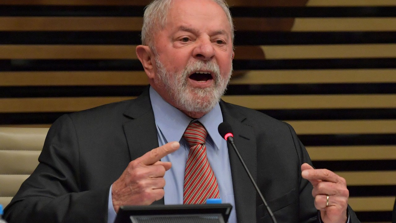 Brazilian presidential candidate for the leftist Workers Party and former President (2003-2010), Luiz Inacio Lula da Silva, speaks during a ceremony at Sao Paulo's State Industry Federation (FIESP) headquarters, in Sao Paulo, Brazil, on August 9, 2022. (Photo by NELSON ALMEIDA / AFP)