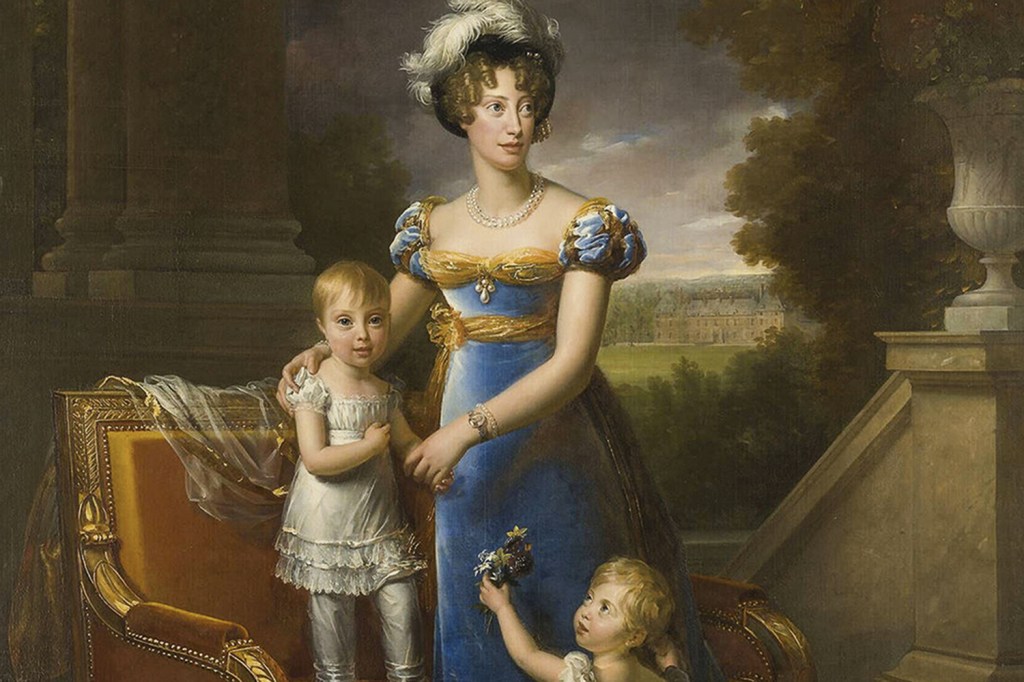 TENDÊNCIA - A duquesa e os filhos no retrato de Gérard: saias mais curtas e sapatos à mostra -