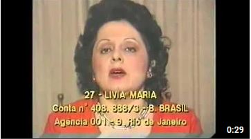 A advogada Lívia Maria Pio (PN), primeira mulher a ser candidata a presidente, na propagada eleitoral na TV
