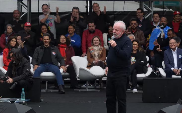 O ex-presidente Lula no Vale do Anhangabaú