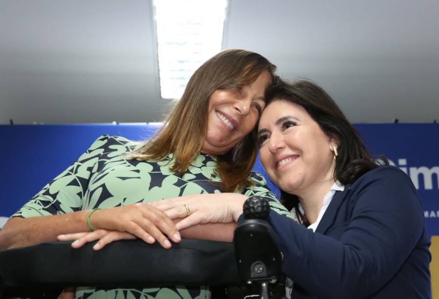 A candidata `a presidente da república Simone Tebet pelo MDB e coligação com PSDB, anuncia sua candidata `a vice-presidente a senadora Mara Gabrilli do PSDB-SP, Brasília, em 02-08-2022. A candidata `a presidente da república Simone Tebet pelo MDB e coligação com PSDB, anuncia sua candidata `a vice-presidente a senadora Mara Gabrilli do PSDB-SP, Brasília, em 02-08-2022.