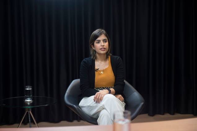 A deputada federal Tabata Amaral durante a gravação do programa Amarelas On Air, de Veja - A deputada federal Tabata Amaral durante a gravação do programa Amarelas On Air, de Veja -
