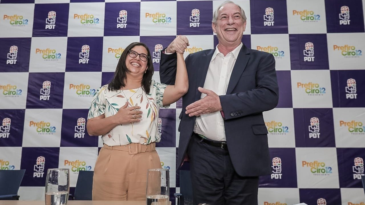 Ciro Gomes apresenta sua candidata a vice, Ana Paula Matos, na chapa que o pedetista concorrerá à presidência da República neste ano.