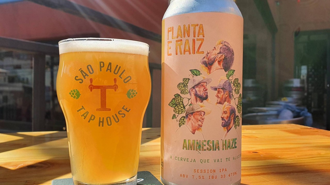 A Amnesia Haze, cerveja da Smoked Brew feita em parceria com a banda Planta e Raiz -