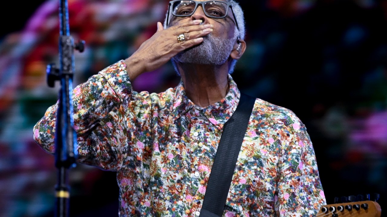 singer and songwriter Gilberto Gil performs on the Main stage of the Rock in Rio music festival at the Olympic Park in Rio de Janeiro, Brazil, on September 4, 2022. (Photo by MAURO PIMENTEL / MAURO PIMENTEL / AFP)