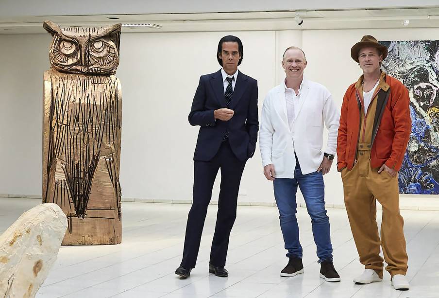 Nick Cave, Thomas Houseago e Brad Pitt -