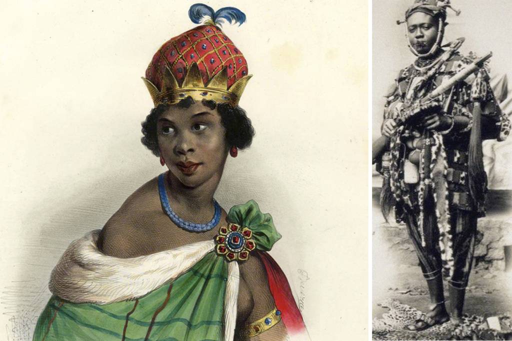SOBERANAS - Jinga da Angola (à esq.) e Yaa Asantewaa (à dir.): rainhas guerreiras que desafiaram os invasores europeus na África -