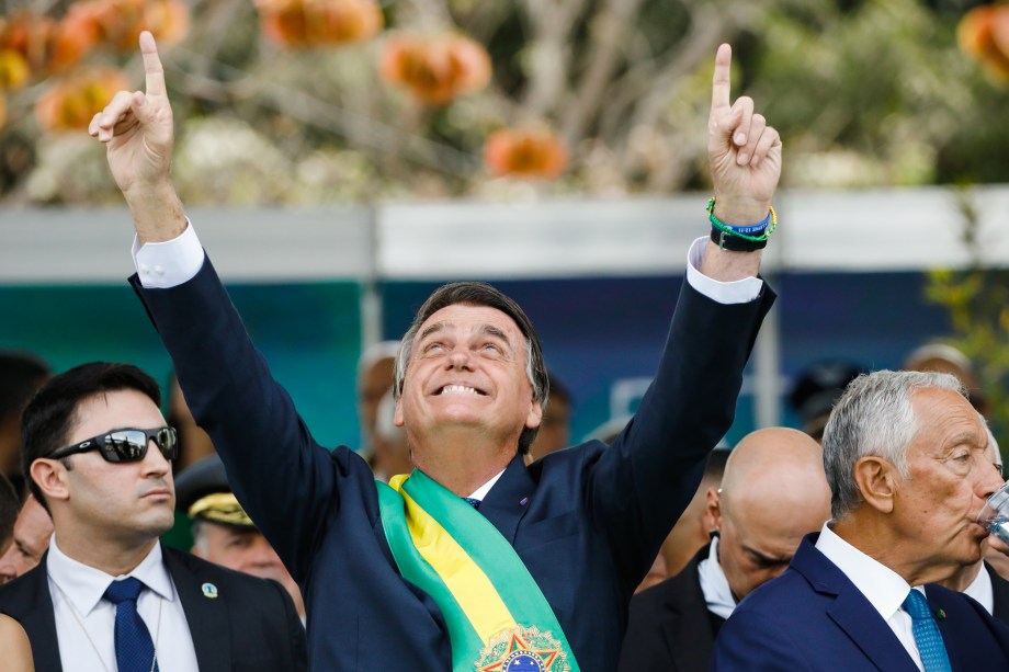 Jair Bolsonaro no desfile do 7 de setembro, em Brasília -