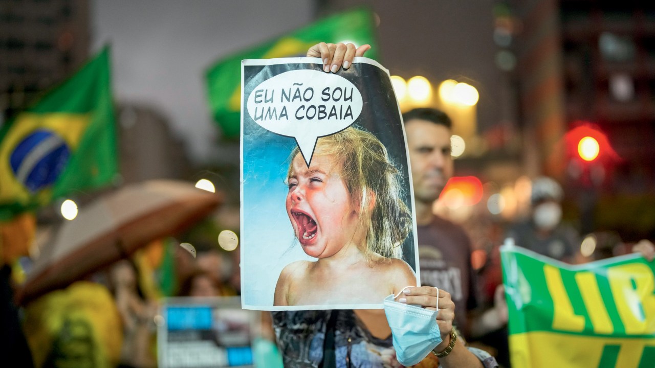 EGOÍSMO - Protesto em São Paulo no início de fevereiro deste ano: o grito desmedido de um leigo contra um avanço da civilização -